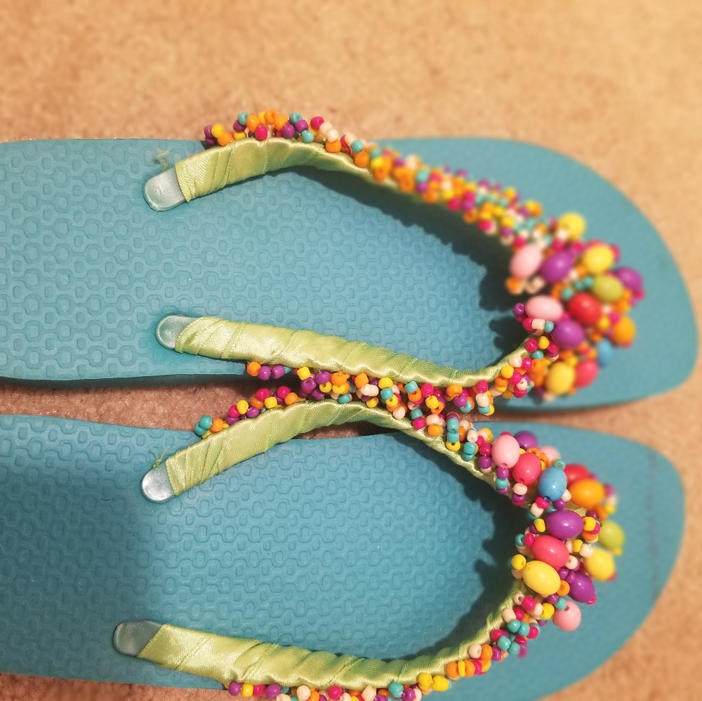 African beaded slippers